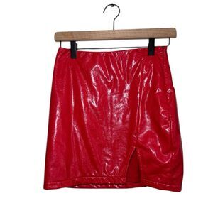Just Quella Faux Leather Mini Skirt